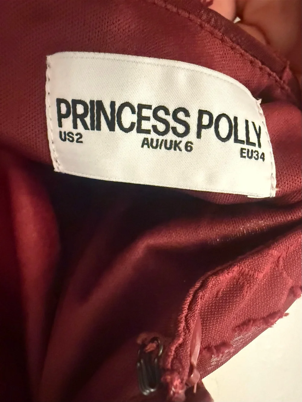Princess Polly Burgundy Lace Maxi Dress with Spaghetti Straps - Picture 3 of 5